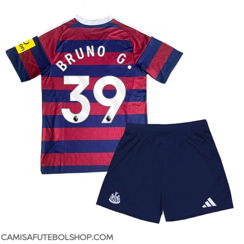 Camisa de time de futebol Newcastle United Bruno Guimaraes #39 Replicas 2º Equipamento Infantil 2024-25 Manga Curta (+ Calças curtas)